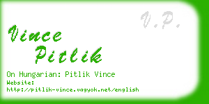 vince pitlik business card